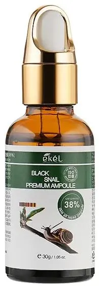 Сироватка для обличчя Ekel Premium Ampoule Black Snail ампульна глибоке зволоження з екстрактом чорного равлика, 30 мл
