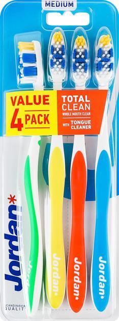 Зубна щітка Jordan Total Clean середня, 4 шт