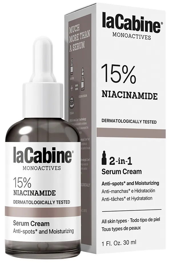 Крем-сироватка для обличчя La Cabine 15% Niacinamide 2 in 1 з ніацинамідом 15% проти пігментних плям та недосконалостей шкіри, 30 мл