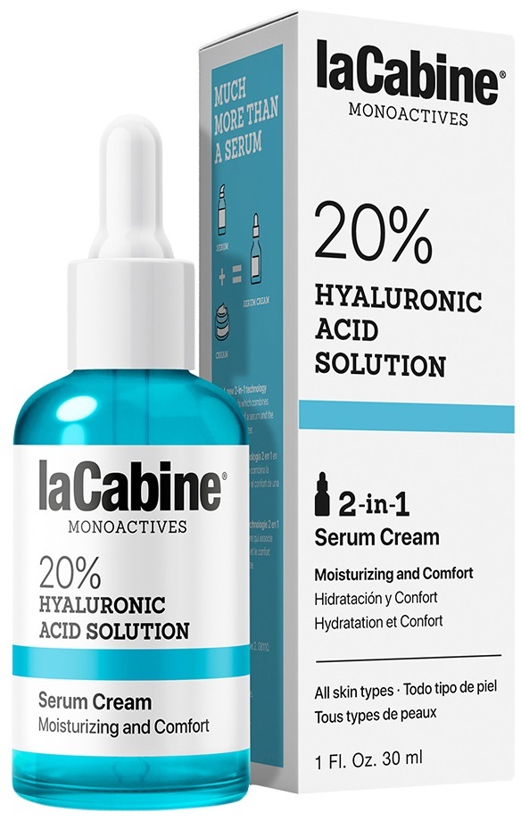 Крем-сыворотка La Cabine 20% Hyaluronic Acid 2 in 1 с гиалуроновой кислотой 20% увлажняющая, 30 мл