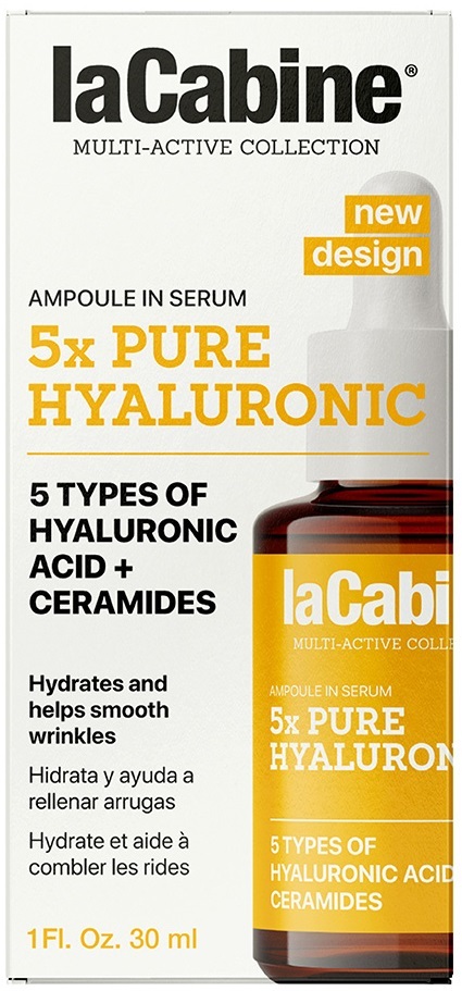Сыворотка для лица La Cabine 5x Pure Hyaluronic с 5 гиалуроновыми кислотами против морщин увлажняющая, 30 мл