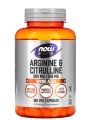 Амінокислота NOW Arginine 500 мг & Citrulline 250 мг, 120 веганських капсул