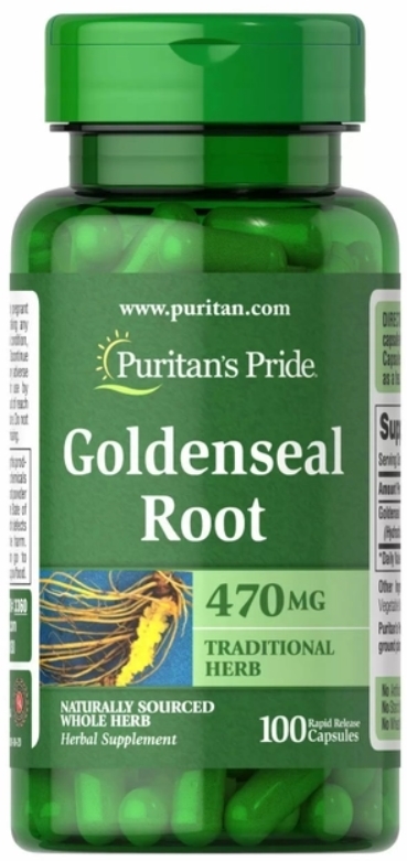 Корень Желтокорня Puritan's Pride Goldenseal Root 470 мг, 100 капсул