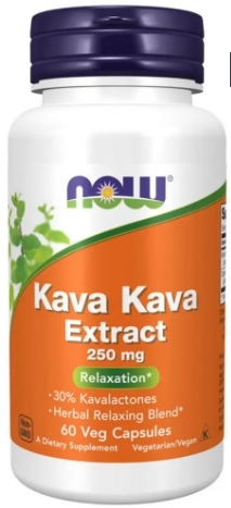 Натуральная добавка NOW Kava Kava Extract 250 мг, 60 веганских капсул