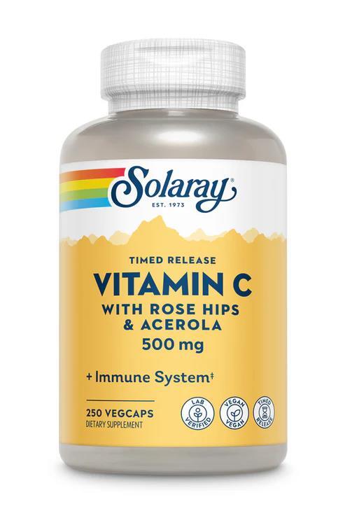 Витамин С Solaray Timed Release Vitamin C 500, 250 веганских капсул
