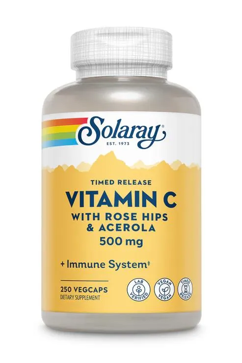 Вітамін С Solaray Timed Release Vitamin C 500, 250 веганських капсул