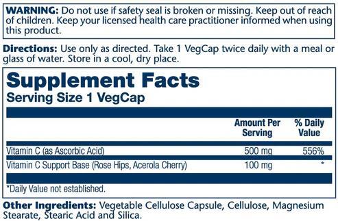 Витамин С Solaray Timed Release Vitamin C 500, 250 веганских капсул