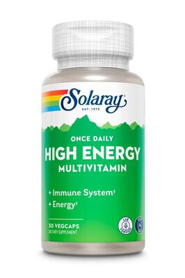 Мультивитамины Solaray Once Daily High Energy Multivitamin Iron-Free, 30 веганских капсул