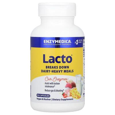 Пищеварительные ферменты Enzymedica Lacto молочная формула, 90 капсул