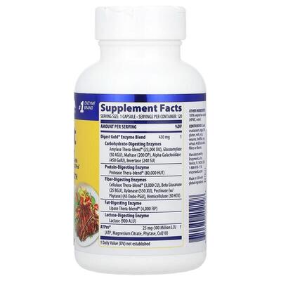 Пищеварительные ферменты Enzymedica Digest Gold with ATPro, 120 капсул