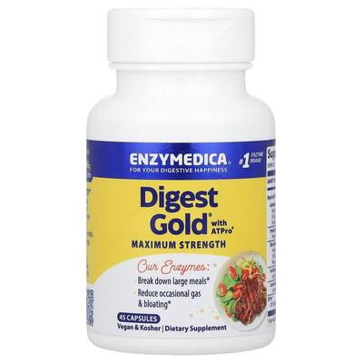 Пищеварительные ферменты Enzymedica Digest Gold with ATPro, 45 капсул