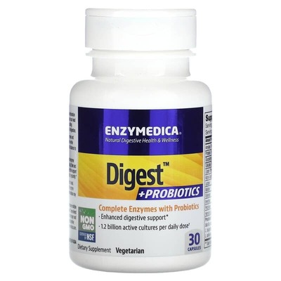 Пищеварительные ферменты с пробиотиками Enzymedica Digest Basic + Probiotics, 30 капсул