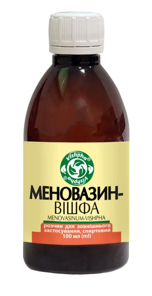 Меновазин-Вішфа розчин д/зовн. заст., спирт. по 100 мл у флак. полим.