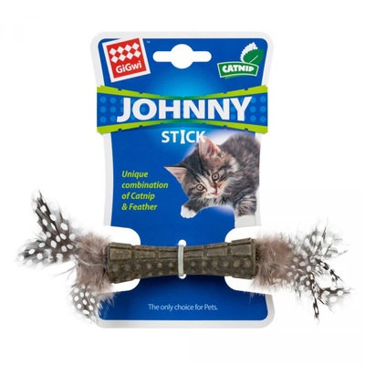 Игрушка для кошек GiGwi Catnip спрессованная кошачья мята с пером, 8 см