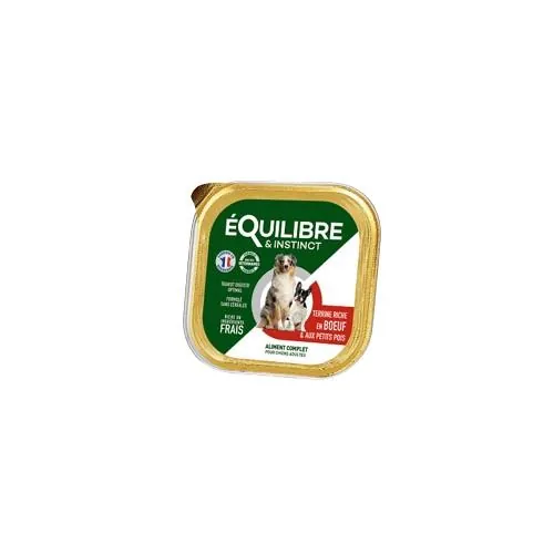 Корм вологий для собак Equilibre & Instinct Adult Dog з яловичиною та горохом, 300 г