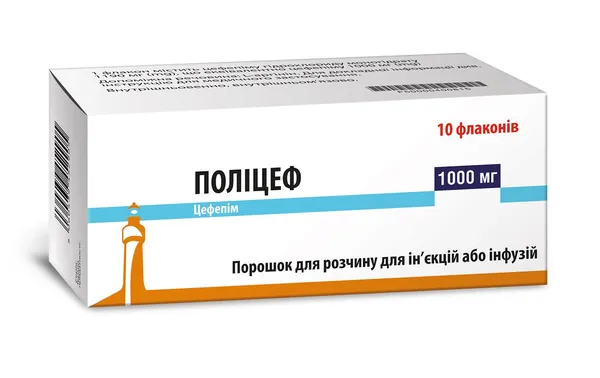 Поліцеф порошок для р-ну д/ін. та інф. по 1000 мг №10 у флак.