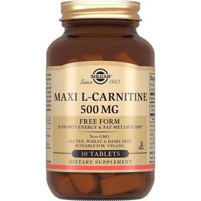 maxi l carnitine 500 mg solgar L-карнітин Solgar Maxi L-Carnitine 500 мг таблетки №30 : інструкція + ціна в аптеках