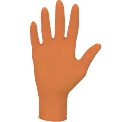 Рукавички оглядові Mercator Nitrylex Orange нітрилові неопудрені, розмір S, нестерильні, помаранчеві, 100 штук