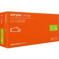 Перчатки смотровые Mercator Medical Nitrylex Orange нитриловые неопудренные, размер S, нестерильные, оранжевые, 100 штук