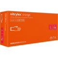 Перчатки смотровые Mercator Medical Nitrylex Orange нитриловые неопудренные, размер L, нестерильные, оранжевые, 100 штук
