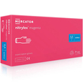 Перчатки смотровые Mercator Medical Nitrylex Magenta нитриловые неопудренные, размер M, нестерильные, фуксия, 100 штук