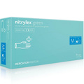 Перчатки смотровые Mercator Medical Nitrylex Green нитриловые неопудренные, размер M, нестерильные, зеленые, 100 штук
