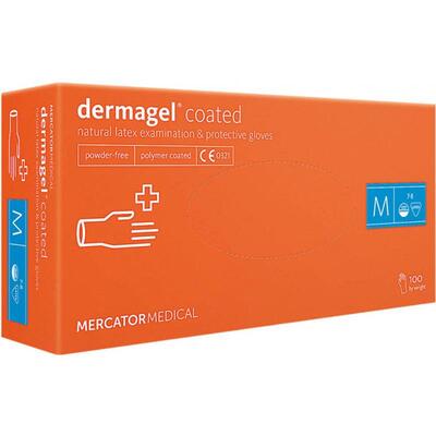Перчатки смотровые Mercator Medical Dermagel Coated латексные неопудренные, размер M, нестерильные, 100 штук