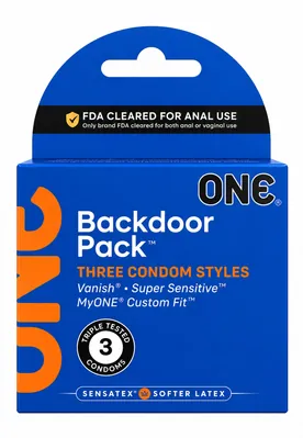 Презервативи ONE Backdoor набір з 3 різних видів, 3 штуки