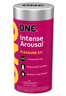 Набір ONE Intense Arousal Pleasure Kit презервативи 6 шт + Лубрикант 6 шт + Вібро кільце 1 шт