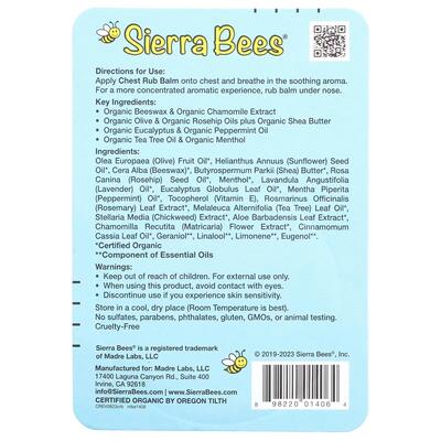 Бальзам Sierra Bees с эвкалиптовым и мятным маслом, 17 г