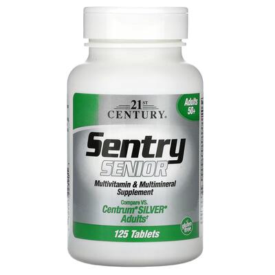 Мультивітаміни та мінерали для дорослих 21st Century Sentry Senior 50+, 125 таблеток