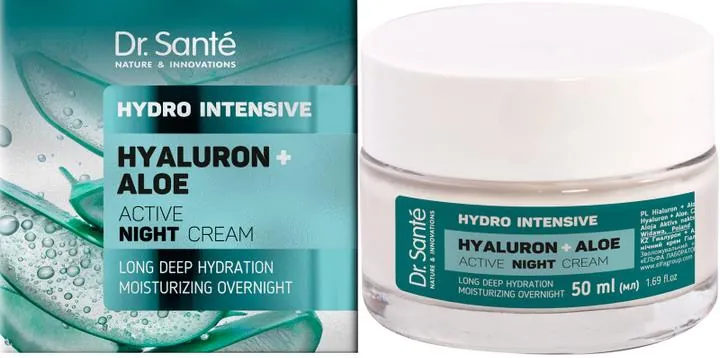 Крем для обличчя Dr.Sante Hydro Intensive Активний Гіалурон + Алое нічний, 50 мл