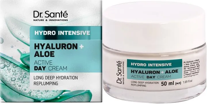Крем для обличчя Dr.Sante Hydro Intensive Активний Гіалурон + Алое денний, 50 мл