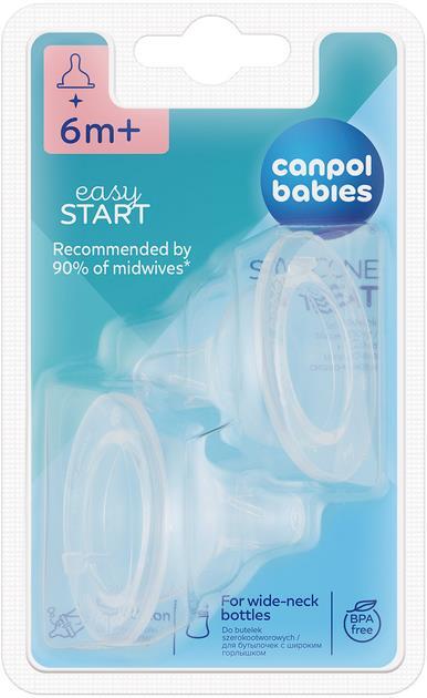 Соска силиконовая Canpol Babies EasyStart 21/733 для каши для бутылочек с широким отверстием, от 6 месяцев, 2 шт