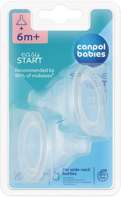 Соска силіконова Canpol Babies EasyStart 21/733 для каші для пляшечок з широким отвором, від 6 місяців, 2 шт