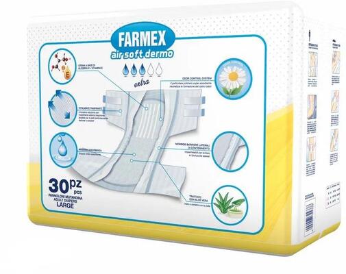 Подгузники для взрослых Farmex Premium Air Soft Dermo Extra, размер L, 30 штук