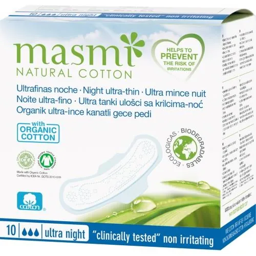 Прокладки гігієнічні Masmi Ultra Night ультратонкі для сильних виділень, 3 краплі, 10 шт
