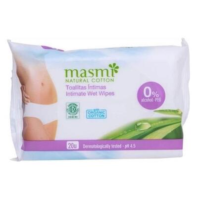 Салфетки влажные Masmi Organic для интимной гигиены, 20 штук