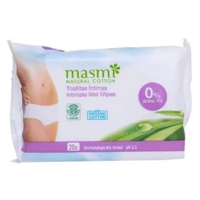 Серветки вологі Masmi Organic для інтимної гігієни, 20 штук