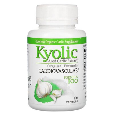 Экстракт выдержанного чеснока Kyolic Aged Garlic Extract Cardiovascular Health Original Formula, 100 капсул