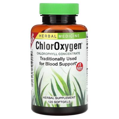Концентрат хлорофилла Herbs Etc ChlorOxygen, 120 быстродействующих мягких капсул.