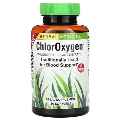 Концентрат хлорофілу Herbs Etc ChlorOxygen, 120 швидкодіючих м'яких капсул