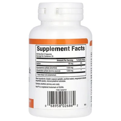 Глюкозамін та хондроїтин Natural Factors Glucosamine & Chondroitin 500 мг/ 400 мг, 60 капсул