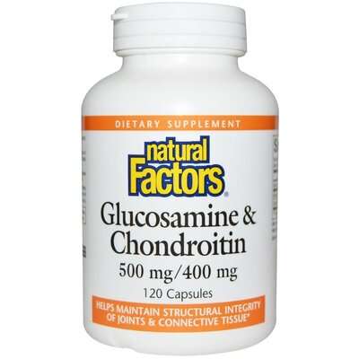 Глюкозамин и хондроитин Natural Factors Glucosamine & Chondroitin 500 мг/400 мг, 120 капсул