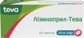 Лизиноприл-Тева таблетки по 10 мг №60 (10х6)