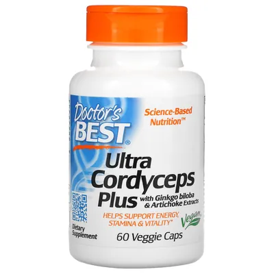 Ультра Кордіцепс Плюс Doctor's Best Ultra Cordyceps Plus, 60 рослинних капсул