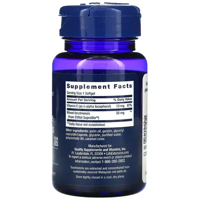 Вітамін Е Супер абсорбуючі Токотрієноли Life Extension Super Absorbable Tocotrienols, 60 капсул