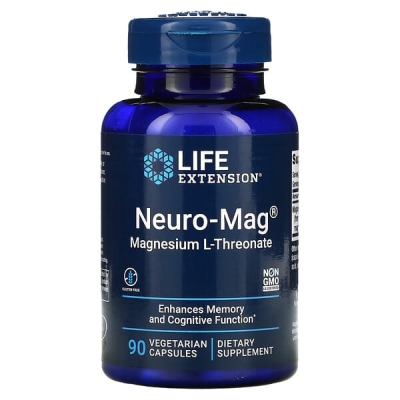 Магний L-треонат Life Extension Magnesium L-Threonate, Neuro-Mag, 90 капсул в растительной оболочке