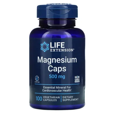 Магній Life Extension Magnesium 500 мг, 100 вегетаріанських капсул