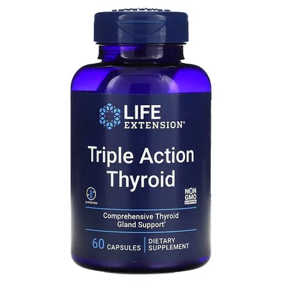 Life Extension Triple Action Thyroid тироїд потрійної дії, 60 вегетаріанських капсул